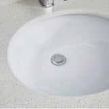 ZNTS White Oval Undermount Bathroom Sink With Overflow W122549614