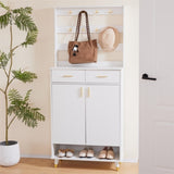 ZNTS Entryway Bedroom Armoire,Shoe Cabinet,Wardrobe Armoire Closet, Drawers and Shelves, Handles, Hanging 71384021