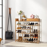 ZNTS 6-Layer Shoe Rack with 2 Drawers, Bamboo Color 55385259