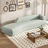 ZNTS 109.4" Curved Chaise Lounge Modern Indoor Sofa Couch for Living Room, Green WF313109AAF