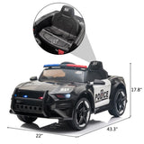ZNTS 12V Kids Ride On Car ,Police sports car,2.4GHZ Remote Control,LED Lights,Siren,Microphone,Black 19017666