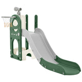 ZNTS Kids Slide Playset Structure 5 in 1, Freestanding Spaceship Set with Slide, Telescope and Basketball PP321358AAF