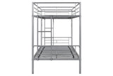 ZNTS Metal Twin over Twin Bunk Bed/ Heavy-duty Sturdy Metal/ Noise Reduced Design/ Safety Guardrail/ 2 W42753012