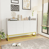 ZNTS Stylish and Functional 4-Door Storage Cabinet with Square Metal Legs and Particle Board Material,for W75784357