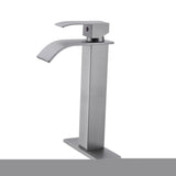 ZNTS Waterfall Spout Bathroom Faucet,Single Handle Bathroom Vanity Sink Faucet TH1052HNS