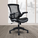 ZNTS Techni Mobili Stylish Mid-Back Mesh Office Chair with Adjustable Arms, Black RTA-8070-BK