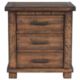 ZNTS Rustic Three Drawer Reclaimed Solid Wood Framhouse Nightstand WF298401AAD