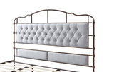 ZNTS King size High Boad Metal bed with soft head and tail, no spring, easy to assemble, no noise W1708127643