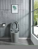 ZNTS 15 5/8 Inch 1.1/1.6 GPF Dual Flush 1-Piece Elongated Toilet with Soft-Close Seat - Light Grey W1573101060