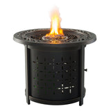 ZNTS Aluminum Round Firepit Table ABQ-WH027-CB