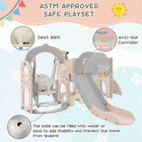 ZNTS Toddler Slide and Swing Set 8 in 1, Kids Playground Climber Slide Playset with Basketball Hoop PP321361AAH