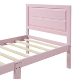 ZNTS Wood Platform Bed Twin Bed Frame Mattress Foundation with Headboard and Wood Slat Support WF192440AAH