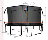 ZNTS 14FT Trampoline with backboard , Outdoor Pumpkin Trampoline for Kids Adults with Enclosure Net W285102807