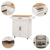 ZNTS Kitchen island rolling trolley cart with Adjustable Shelves & towel rack & seasoning rack rubber W282108546