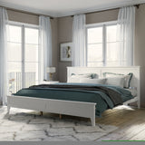 ZNTS Modern White Solid Wood King Platform Bed WF283526AAK
