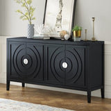 ZNTS TREXM Retro Sideboard door with Circular Groove Design Round Metal Door Handle for Entrance, Dinning WF307723AAB