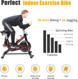 ZNTS Exercise Stationary Bike 330 Lbs Weight Capacity, Spin Indoor Cycling Bike with LCD Monitor and 04844854