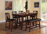 ZNTS Dark Walnut Wood Framed Back Set of 2 Counter Height Dining Chairs Breakfast Kitchen Cushion Seats B01158666