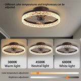 ZNTS Low Profile Ceiling Fan with Light and Remote Control, Dimmable LED Ceiling Fan, 6 Speeds, Timing W1340121108