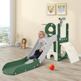 ZNTS Kids Slide Playset Structure 5 in 1, Freestanding Spaceship Set with Slide, Telescope and Basketball PP321358AAF