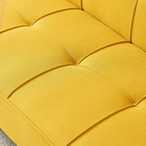 ZNTS Yellow Linen Sofa Bed, Convertible Sleeper Sofa with Arms, Solid Wood Feet and Plastic Centre Legs 69883148