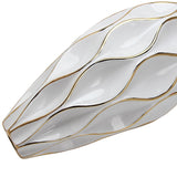 ZNTS Elegant White Ceramic Vase with Gold Accents - Timeless Home Decor B03082105