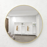 ZNTS 32" Wall Circle Mirror Large Round Gold Farmhouse Circular Mirror for Wall Decor Big Bathroom Make W66231066