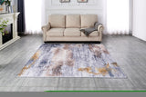 ZNTS ZARA Collection Abstract Design Gray Brown Rust Machine Washable Super Soft Area Rug B03068266