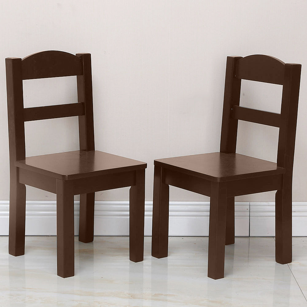 ZNTS Kids Wood Table & 4 Chairs Set Espresso 84124467