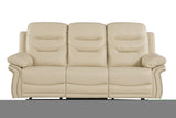 ZNTS Global United Leather Air Upholstered Reclining Sofa with Fiber Back B05777732