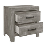 ZNTS Rustic Style Gray Finish 1pc Nightstand of 2x Drawers Transitional Design Bedroom Furniture B01169123