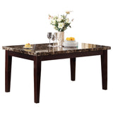ZNTS Espresso Finish Casual 1pc Dining Table Faux Marble Top Transitional Dining Room Furniture B01146563