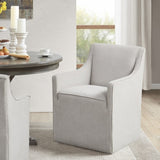 ZNTS Slipcover Dining Arm Chair with Casters B035118590