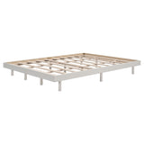 ZNTS Modern Design Queen Floating Platform Bed Frame for White Washed Color W697123294