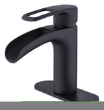 ZNTS Bathroom Faucet Waterfall Bathroom Faucet Pop Up Drain Bathroom Sink Faucet,Faucet for Bathroom D5301H