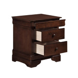 ZNTS Louis Philippe Style 1pc Nightstand of Drawers Brown Cherry Finish Okume Veneer Bedroom Furniture B01153390