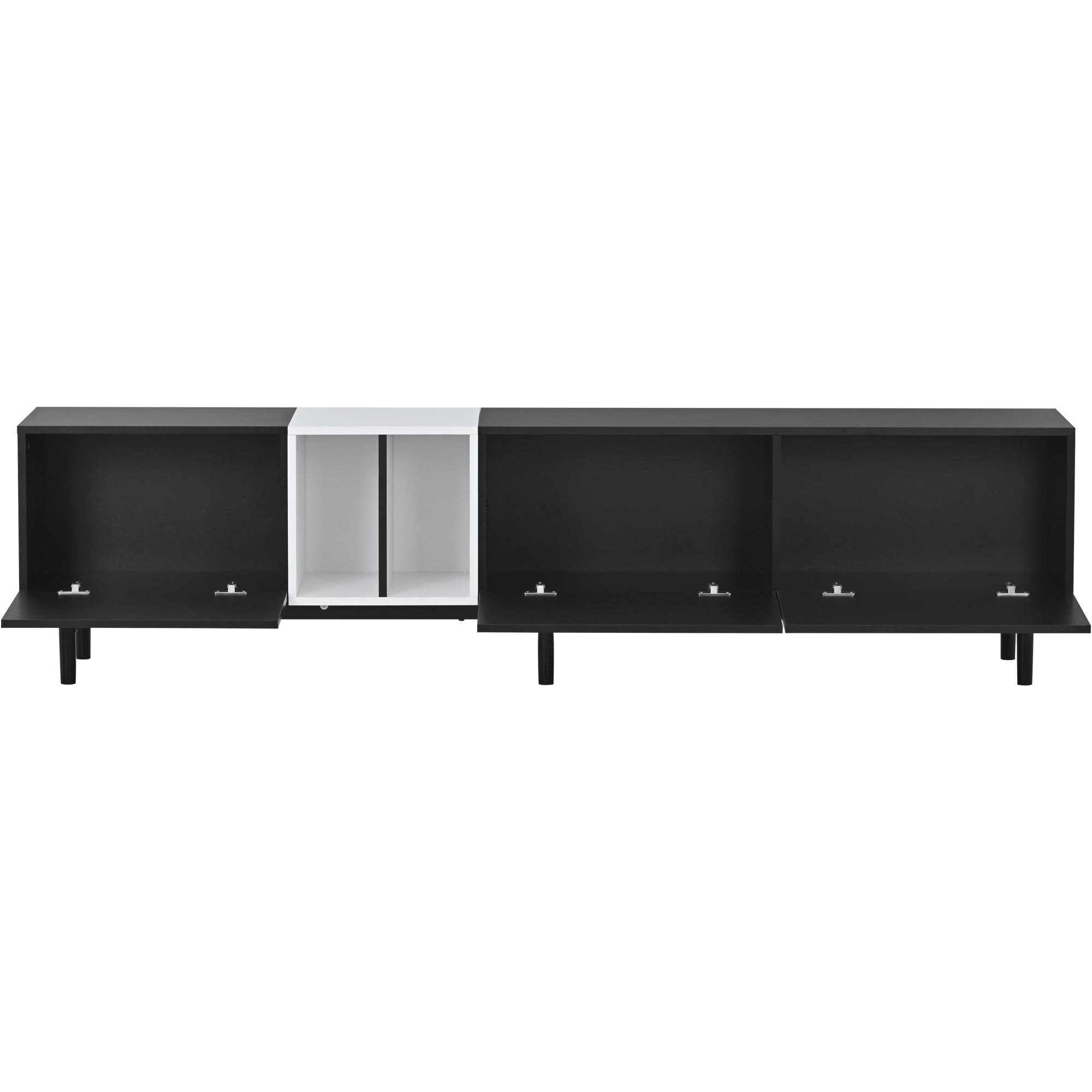 ZNTS Modern TV Stand for 80'' TV with 3 Doors, Media Console Table, Entertainment Center with Large WF302939AAB
