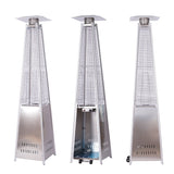 ZNTS Outdoor Patio Propane Space Heater - 42,000 Btu Pyramid Propane Heater,7.5 Feet Tall,stainless steel W895122434