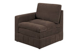 ZNTS 1pc LAF/RAF One Arm Chair Modular Chair Sectional Sofa Living Room Furniture Mink Morgan Fabric B011126612