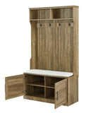 ZNTS Wood Coat Rack, Storage Shoe Cabinet, with Clothes Hook, with Sponge Pad Product, Multiple Storage 03980719