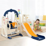ZNTS Toddler Slide and Swing Set 3 in 1,Kids Playground Climber Slide Playset with Basketball PP315112AAC