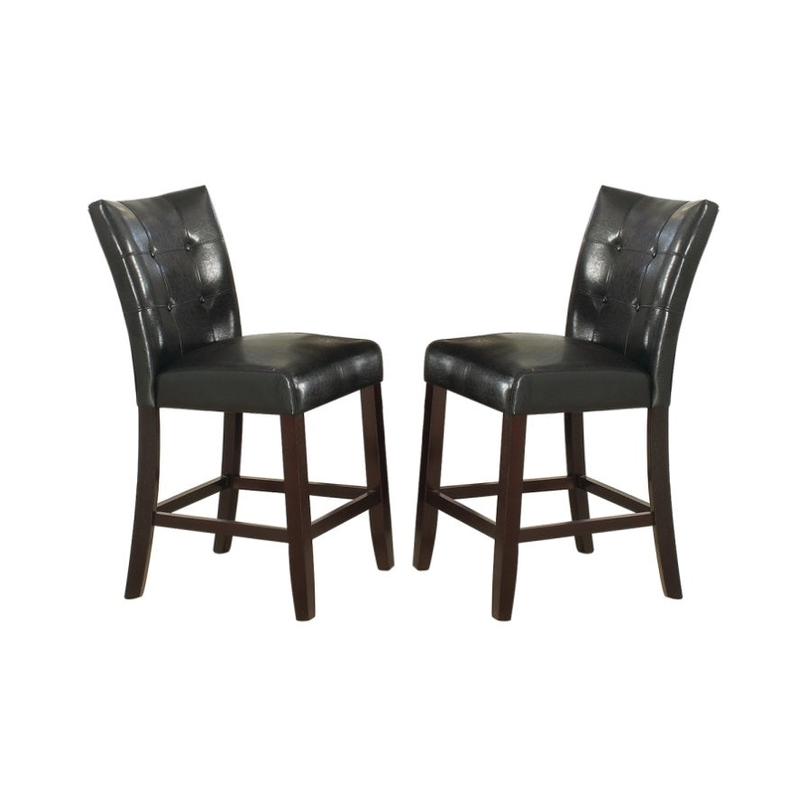 ZNTS Leather Upholstered High Dining Chair, Black SR011754