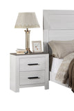 ZNTS White Color 1pc Nightstand Paper veneer Bedroom Furniture 2-Drawers Bedside Table B011137848