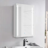 ZNTS 30x20 inch LED Bathroom Medicine Cabinet Surface Mounted Cabinets With Lighted Mirror White Left W995104170