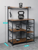 ZNTS Baker’s Rack with Power Outlet, 6-Tier Kitchen Storage Rack, Coffee Bar with Storage Basket, 59622957