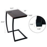 ZNTS Industrial Sofa Side Table, C Shaped End Table, Portable Bedside Workstation, Laptop Holder with W2181P146728