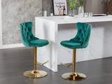 ZNTS A&A Furniture,Golden Swivel Velvet Barstools Adjusatble Seat Height from 25-33 Inch, Modern W114383663