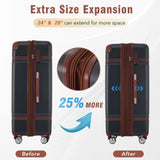 ZNTS 28 IN Luggage 1 Piece with TSA lock , Expandable Lightweight Suitcase Spinner Wheels, Vintage PP321686AAB
