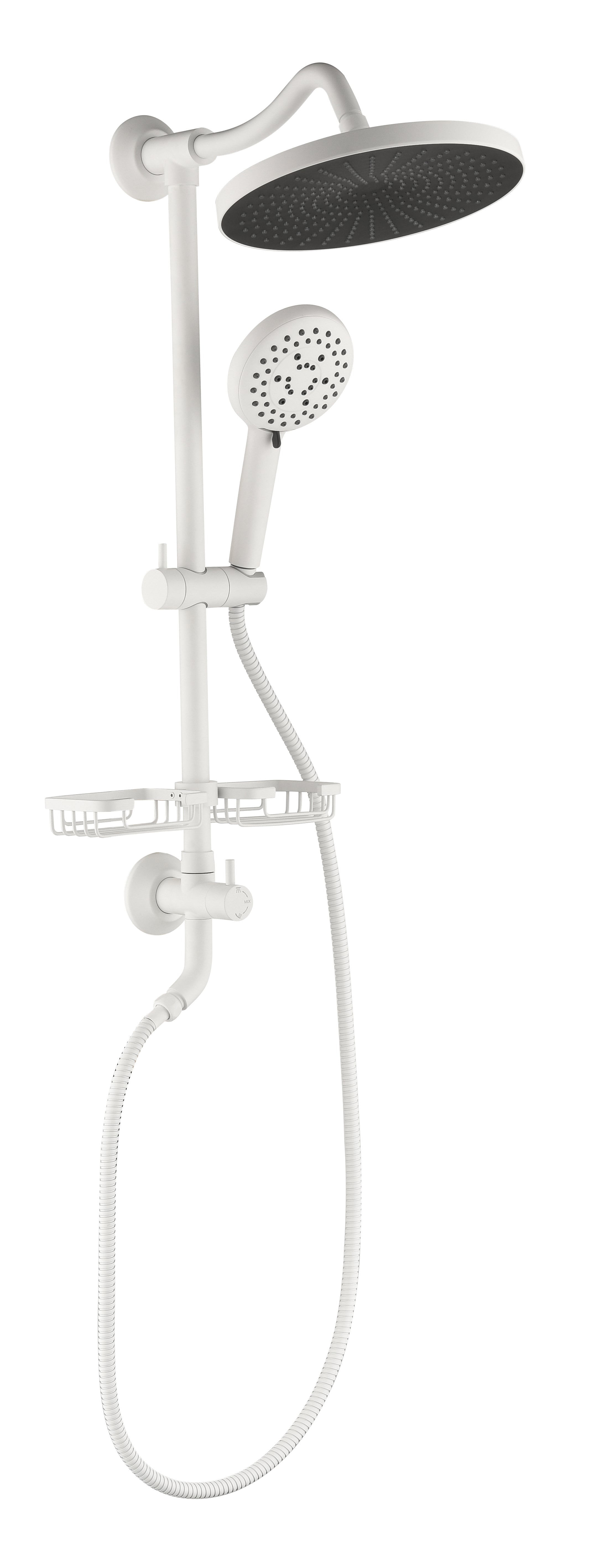 ZNTS ShowerSpas Shower System, with 10" Rain Showerhead, 4-Function Hand Shower, Adjustable Slide Bar and W127281835