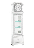 ZNTS ACME Noralie GRANDFATHER CLOCK W/LED Mirrored & Faux Diamonds AC00350